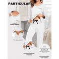 thumbnail image 3 of ANLIQI Women's Pajama Sets 100% cotton Long Sleeve Shirt and Pants Sleepwear Nightwear Soft Pjs Lounge Sets(White, Medium), 3 of 8