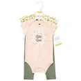 thumbnail image 2 of Hudson Baby Infant Girl Cotton Bodysuit and Pant Set, Sage Floral Wreath, 0-3 Months, 2 of 5
