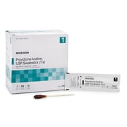 McKesson Swabstick with Povidone Iodine - Topical Antiseptic for Wound Care, 50 Sticks, 1 Pack