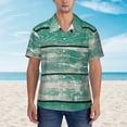 thumbnail image 4 of Daiia Old Green Wooden Hawaiian Shirt for Men Gentle Cotton Regular Short Sleeve Casual-Large, 4 of 9