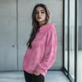 thumbnail image 2 of COEQINE Oversized Women's Hoodies Tops Soft Cozy Casual Wear Fashion Long Sleeves Y2K Loose Pullover Sweatshirts Pink Lip Print Printing Lightweight Fall Winter Outfits Clothes, M, 2 of 7
