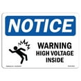thumbnail image 1 of SignMission OS-NS-A-1824-L-18914 18 x 24 in. OSHA Notice Sign - Warning High Voltage Inside, 1 of 1