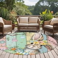 thumbnail image 4 of Colorful Easter Bunny Round Area Rug 7Ft Washable Circle Rugs for Dorm Laundry Room, Spring Easter Eggs Floral Wooden Non-Slip Carpet Floor Mats Indoor Outdoor Carpet Runner Aesthetic Home Decor, 4 of 8
