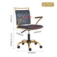 thumbnail image 3 of LUXMOD Home Office Desk Chair Task Chair with Armrest Adjustable Swivel Chair in Durable Vegan Leather Gold Office Chair Ergonomic Desk Chair for Extra Back and Lumbar Support – Black, 3 of 10