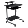 thumbnail image 1 of Techni Mobili Wood & Steel Compact Computer Cart with Storage in Graphite Gray, 1 of 14