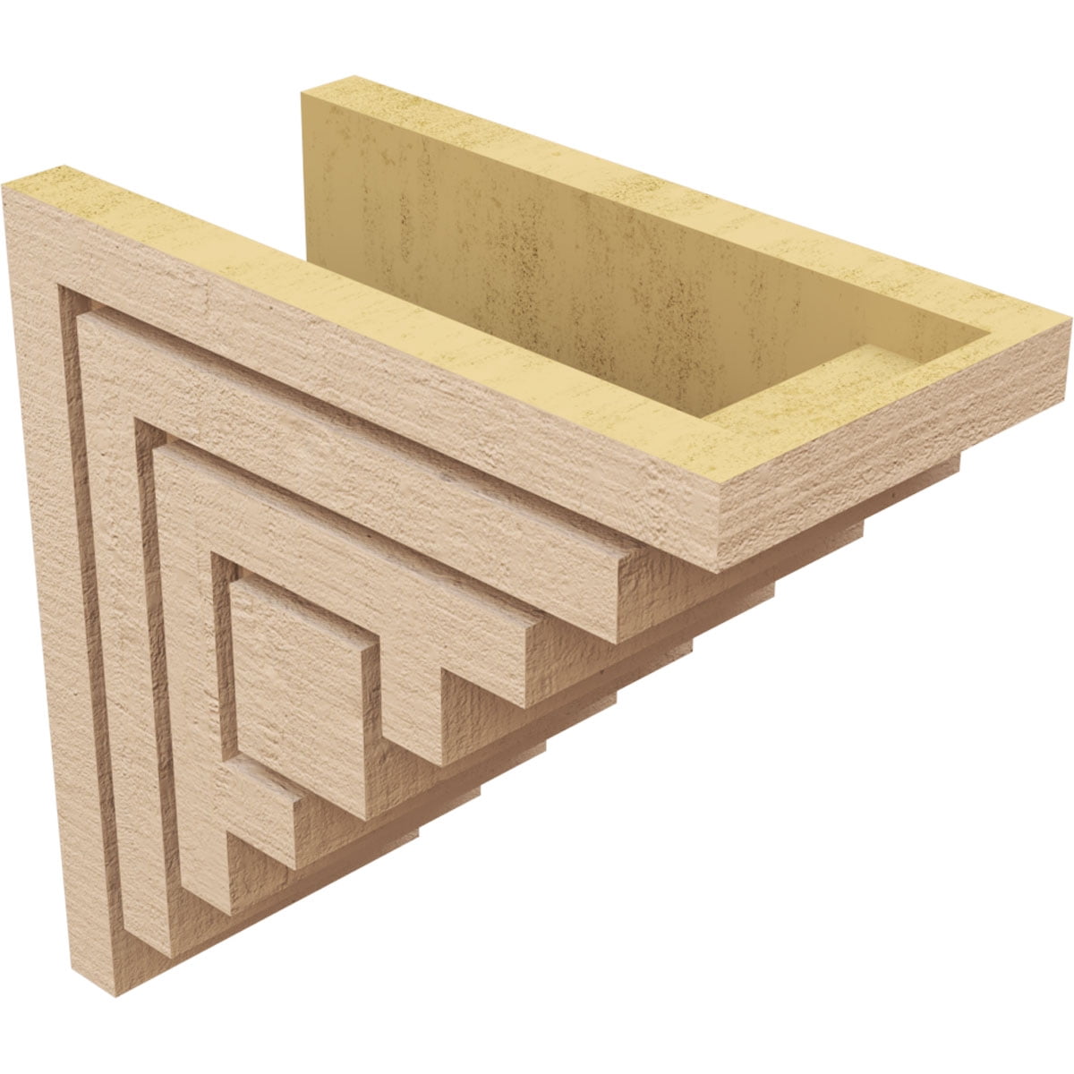 6"W x 12"D x 12"H Classic Landon Rough Cedar Woodgrain TimberThane Corbel, Primed Tan