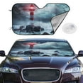 thumbnail image 2 of Haiem Lighthouse in a Stormy Sea Car Windshield Sun Shade - Blocks UV Rays Sun Visor Protector, Sunshade to Keep Your Vehicle Cool, Universal Fit SUV Van Sedan-Medium, 2 of 7