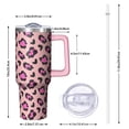 thumbnail image 2 of Leopard Print 40oz Tumbler– Stainless Steel Insulated Tumbler with Handle and Straw, Large Capacity Travel Cup for Hot & Cold Drinks, 2 of 6