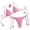 Pink |#30, variant on Crochet Bikini Sets for Women Cheeky Two Piece Bathing Suits Striped Brazilian High Cut Knit Swimsuit Tie for Vacation (Black,M)