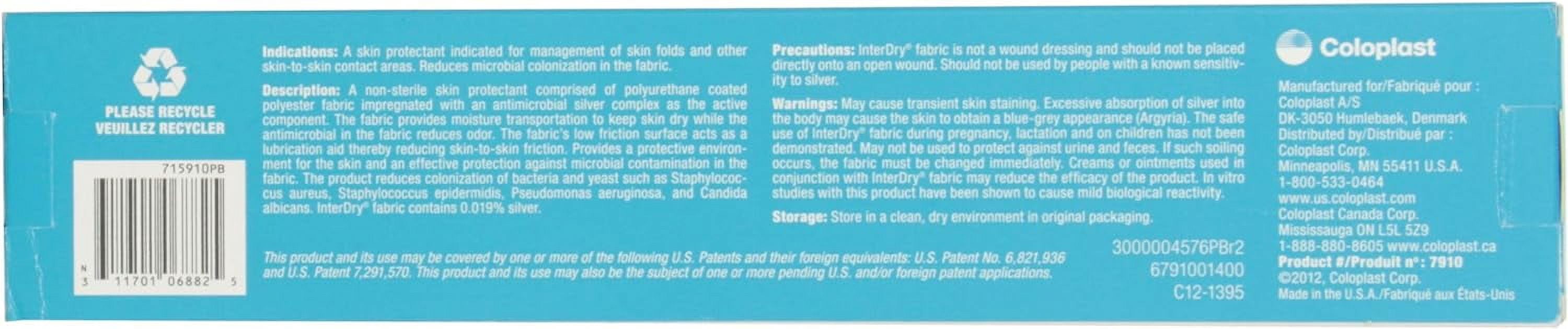 Coloplast Inc 627910 Interdry Textile With Antiicrobial Silver Complex 10" X 144" Roll,Coloplast Inc - Box 1