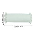 thumbnail image 3 of Moocorvic 20x8 Inch Ruffled Cylinder Throw Pillow, Farmhouse Accent Pillow for Bed, Couch, Window Seat, Soft Cotton Cover-Green, 3 of 4