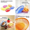 thumbnail image 4 of Efavormart 6 Pack | Colorful Oval Plastic Food Baskets With 50 Wax Paper Liners, Individual Deli Serving Tray Baskets, 4 of 10