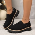 thumbnail image 4 of Willtoo Women Platforms Suede Loafers Slip On Lug Sole Chunky Heels Round Toe Elegant Loafer Wide Width Comfortable Non-Slip Business Casual Work Dress Shoes, 4 of 5