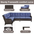 thumbnail image 6 of Bellefurn Outdoor Wicker Patio Furniture Set,Outdoor Wicker Sectional Sofa Set L-Shaped Sectional Sofa with Coffee Table,All Weather Rattan Conversation Set for Backyard Porch Garden, 6 of 10