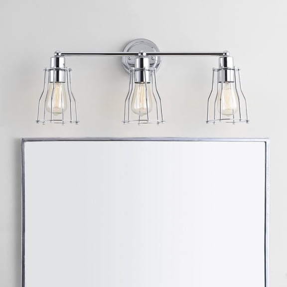 JONATHAN Y Evelyn 24" 3-light Metal Vanity Light, Chrome