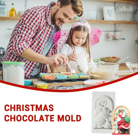 

Christmas Kitchen Decor Flexible Silicone Cake Mold Santa Claus Decoration Cookie Mould Candy Chocolate Baking Tools Cookbook Accessories