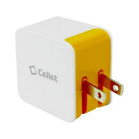 Cellet Universal High Powered 12w2.4a Dual Usb Home Charger 4 Ft. Micro Usb Cable Included - Orange