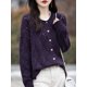 thumbnail image 1 of Spring Cotton Cardigan Sweater Women O-neck Curled Edge Hollow Out Female Long Sleeve Tops Korean Fashion Loose New In Outerwear, 1 of 5