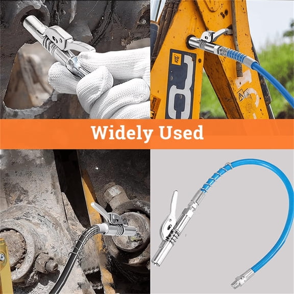 Grease Gun Coupler,High-Pressure Quick Release Grease Couplers - 12,000 PSI, 6-Jaw Locking Design, Non-Slip Handle, Ergonomic One-Hand Operation, Wide Application