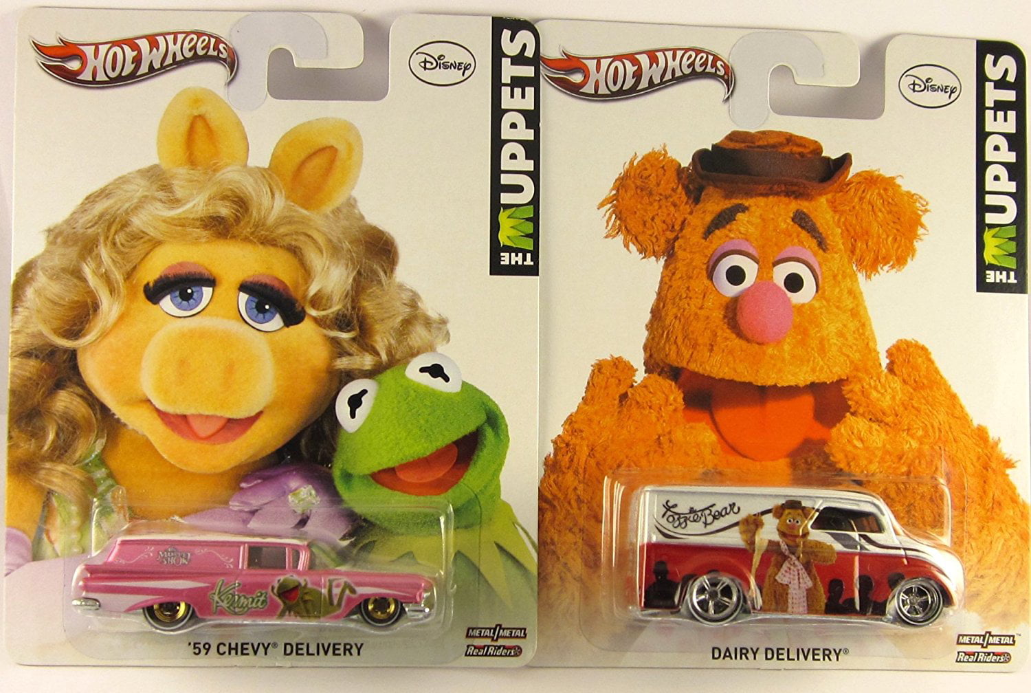 2013 Hot Wheels Disney The Muppets Miss Piggy/Kermit '59 Chevy Delivery PINK 