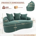 thumbnail image 2 of Timbernest 65" Curved Loveseat, Corduroy Boneless Cloud Couch, Small Space Sofa for Living Room, Apartment, Green, 2 of 9