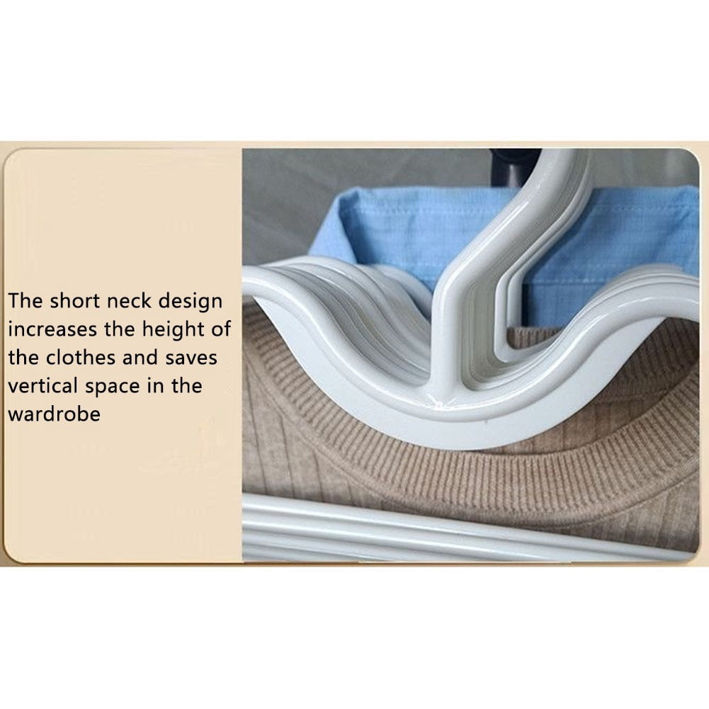 AFQH Plastic Hangers 10 Pack, Plastic Clothes Short Neck Hangers Non Slip Hangers, Ultra Thin Hangers Space Saving, white Hangers for Closet