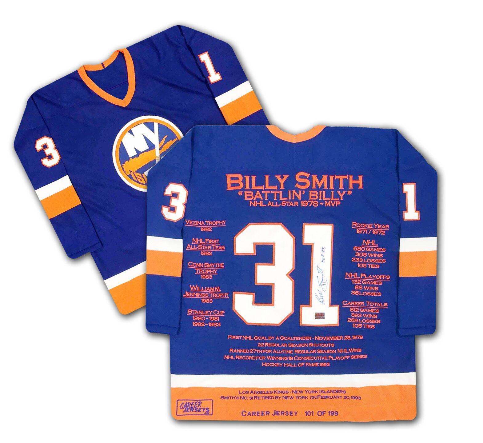 billy smith islanders jersey