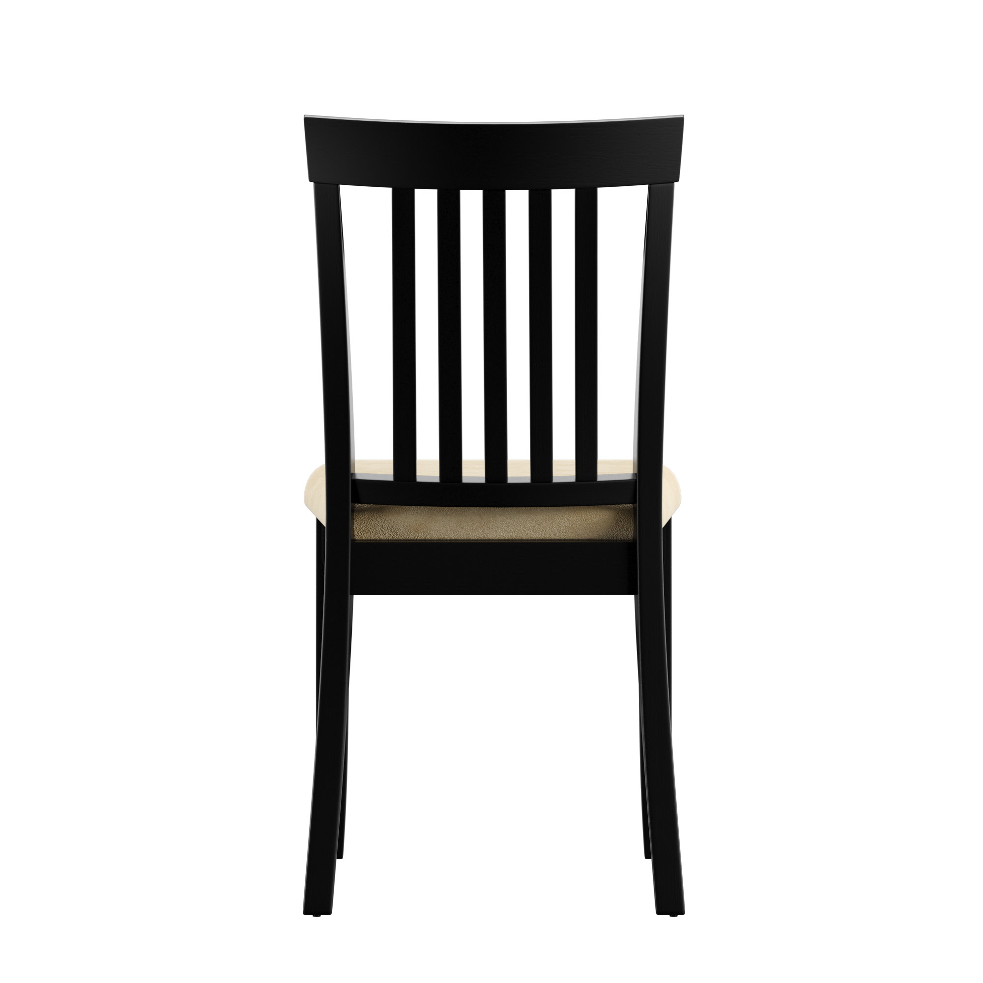 Weston Home Lexington Slat Back Wood Dining Chair, Set of 2, Beige and Black