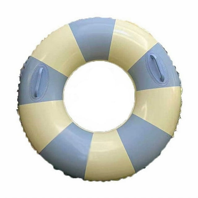 Children Inflatable Swimming Pool Buoyancy Rings Water Boating Rowing Practicing Aid Circle for Indoor Gym Seaside Party Blue Stripe Size 100 with Handle