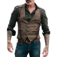 thumbnail image 2 of Chaleco con bolsa abierta de color con temperamento de moda europea y americana para hombres, 2 of 5
