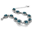 thumbnail image 2 of Gem Stone King 925 Sterling Silver London Blue Topaz Tennis Bracelet for Women (11.88 Cttw, Gemstone November Birthstone, Oval 7X5MM, 7.5 inch), 2 of 3