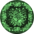 thumbnail image 1 of Ahgly Company Indoor Round Medallion Emerald Green French Area Rugs, 6' Round, 1 of 4