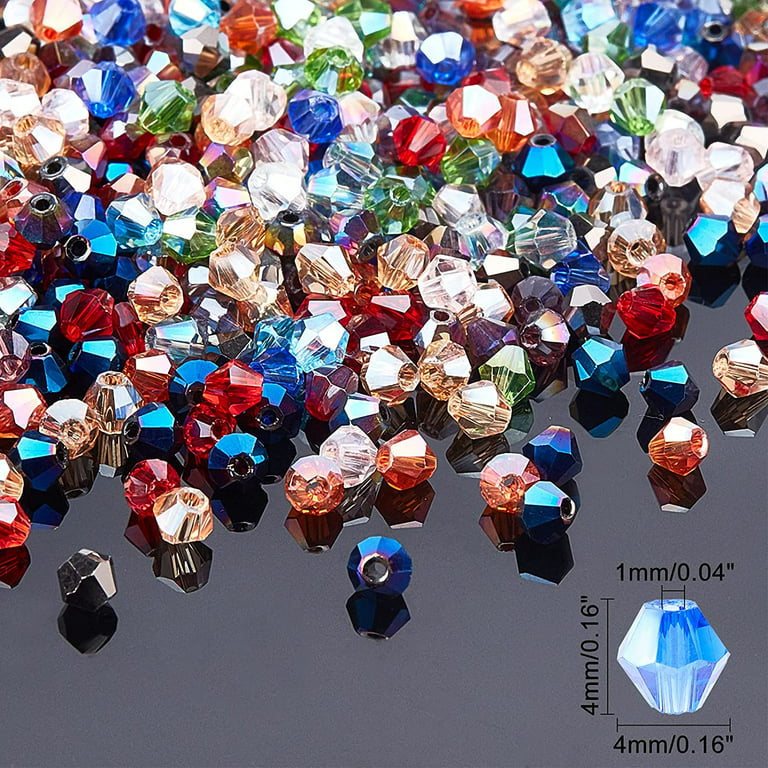 jusbeaut 1000Pcs Briolette Crystal Beads, 4mm Glass Beads for Jewelry  Making, Rondelle Crystal Beads for Crafts Wine Charms Wind Chimes  Suncatchers