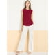 thumbnail image 3 of Blusa Elegante Sin Mangas Vintage Allegra K Borgoña L, 3 of 6