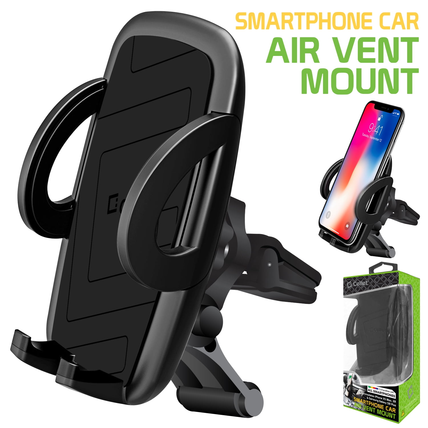 Note 8 and Mini Tablet Portable Gravity Car Air Vent Cell Phone Holder Compatible with X/Xs/Xs Max/8/7/6 Plus Veidoo Car Phone Mounts Compatible with S10/S9/S8/S7/S7 Edge