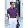 thumbnail image 5 of COOFANDY Men's Lightweight Breathable Short Sleeve Shirt, 100% Polyester, Easy-Care Wrinkle-Resistant for Daily Casual and Office Wear, 5 of 8
