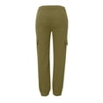 thumbnail image 3 of SNKSDGM Women's Plus Pants for Women Jeans Low Capri Pants for Women Dressy Casual Ladies Solid Color Outdoor Overalls Pocket Design Elastic Waist Casual Pants, 3 of 4