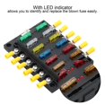 thumbnail image 4 of 12 Ways Blade Fuse Box Block 32V M5 Stud Plastic Cover with LED Indicator Light for Car Marine, 4 of 5