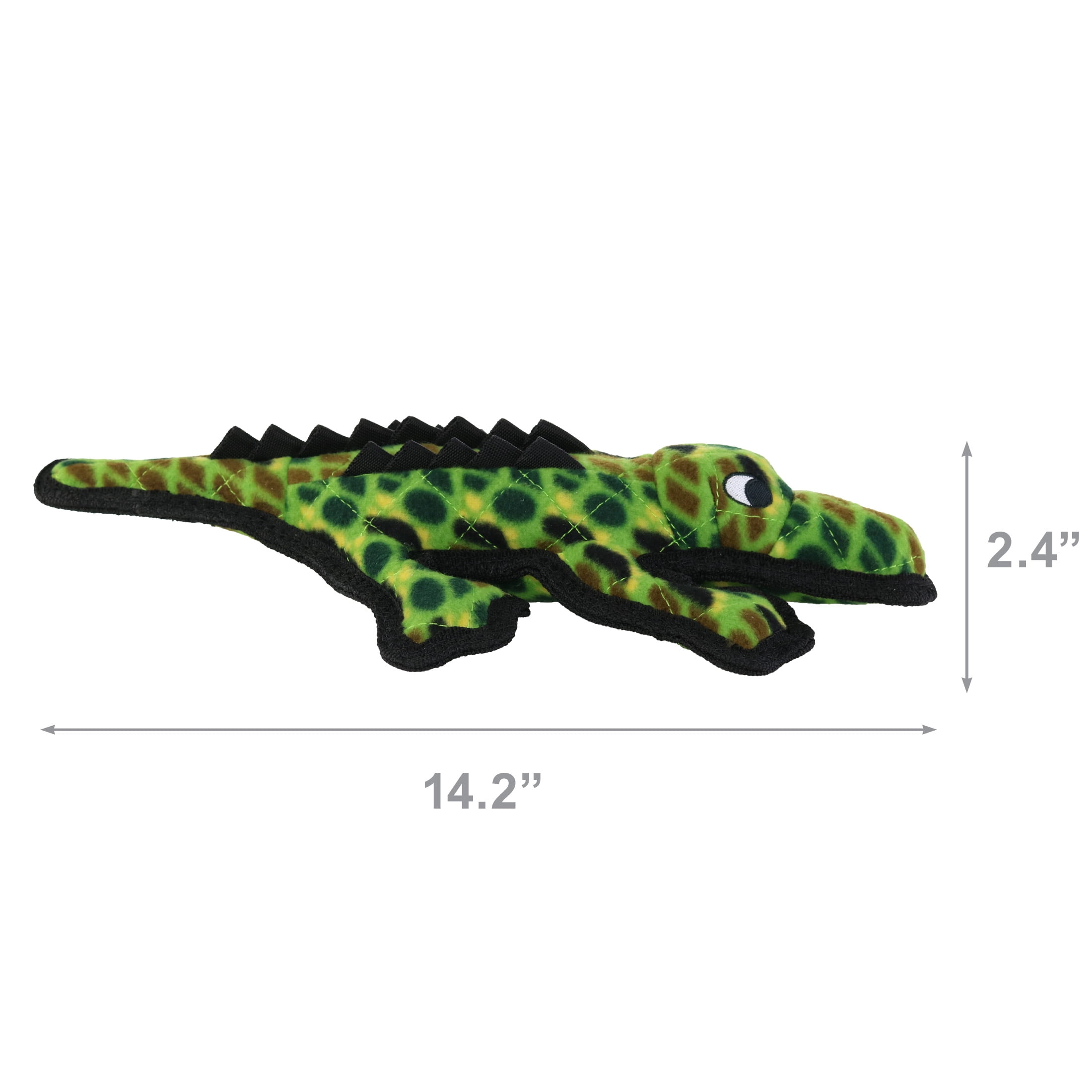 Tuffy Ocean Creature Medium Thin Alligator, Durable, Plush, & Squeaky Green Dog Toy