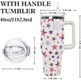 thumbnail image 2 of 40 oz Patriotic Vacuum Insulated Stainless Steel Travel Tumblers with Handle Lid and Straw,Patriotic Military Gifts For Veterans, Police, Fathers Day, 4th of July tumbler American Flag Gifts, 2 of 6