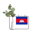 thumbnail image 1 of Cambodianational Asia pais bandera Marco De Metal Florero De Cerámica Decoración, 1 of 4