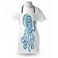 thumbnail image 3 of Octopus Apron Ethnic Ornamental Marine Sea Animal with Curved Lines Underwater Wildlife, Unisex Kitchen Bib Apron with Adjustable Neck for Cooking Baking Gardening, Violet Blue Teal, by Ambesonne, 3 of 3