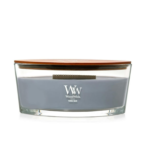 TERRA HAZE Ellipse HearthWick Flame Scented Candle by WoodWick