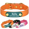 thumbnail image 6 of Beirui Custom PU Leather Dog Collar Personalized Name Adjustable for Small Medium Dogs, 6 of 10