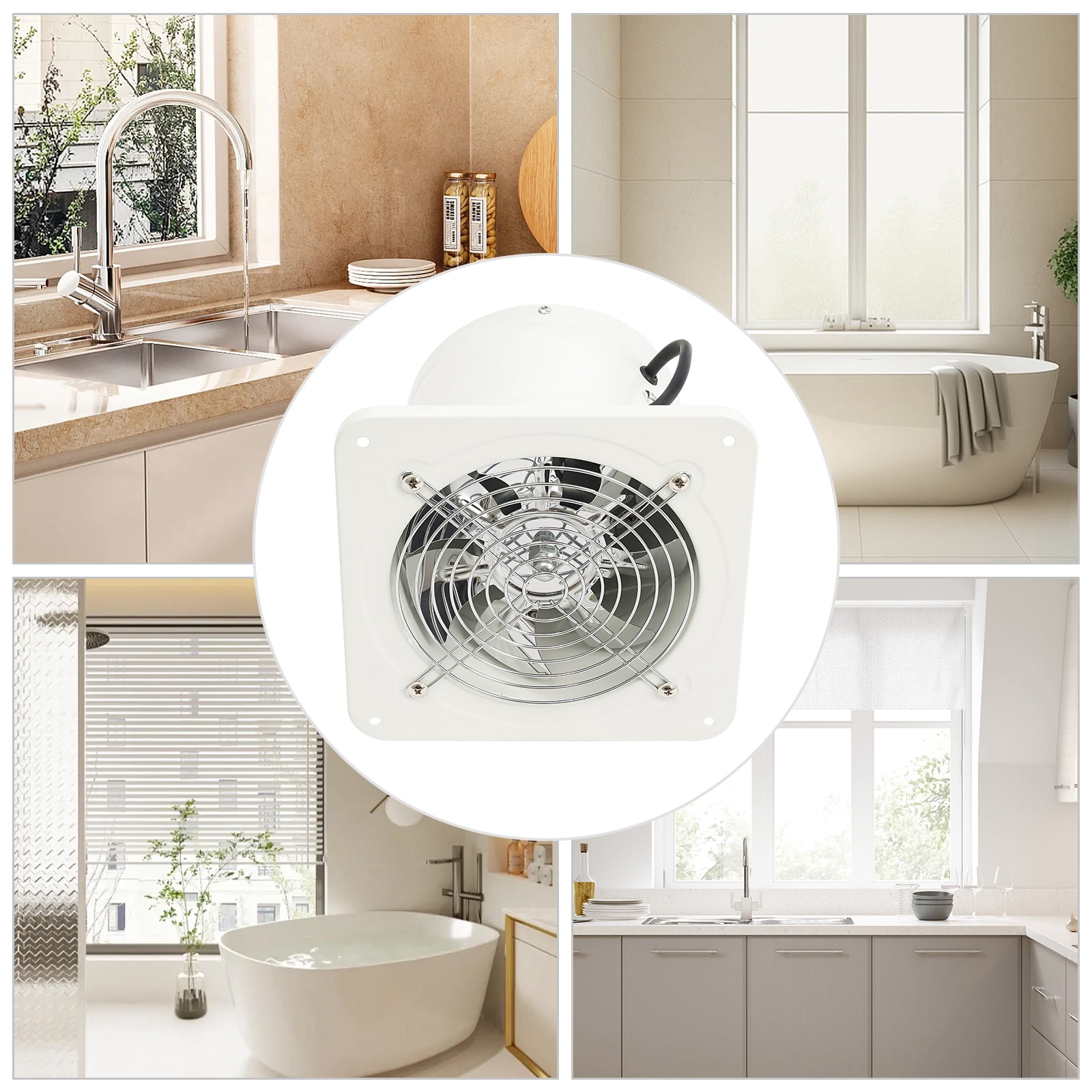 6" Ceiling Bathroom Ventilation Fan Toilet Bath Air Vent Exhaust Fan Wall Mount