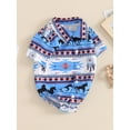 thumbnail image 3 of JYYYBF Baby Boy Romper, Short Sleeve Button-down Horse Boots Print Summer Bodysuit Clothes for Casual Daily, 3 of 7