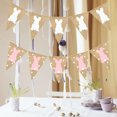 thumbnail image 2 of CIMAXIC easter 2PCS Easter Burlap Pennant Flags Banners Rabbit Wave Point Banners Garland for Easter Party Decorations (White + Pink),118.11"X6.69"X0.04", 2 of 5