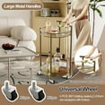thumbnail image 6 of Bar Cart Gold Rolling Cart for Home,2 Tiers Bar Serving Cart Round Wine Cart with Handle, Metal Wine Rack and Casters, Serving Bar Trolley for Home Kitchen,Living Room,Christmas,New Year, 6 of 8