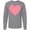 AC-Heather Grey, variant on Inktastic Pink Valentine's Day Heart Long Sleeve T-Shirt