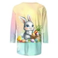 thumbnail image 4 of DDAPJ pyju Happy Easter Day Womens Tops Trendy Casual 3/4 Length Sleeve T-shirt Funny Bunny Eggs Graphic Tees Holiday Blouse Sales of Today Multicolor XXXXL, 4 of 6